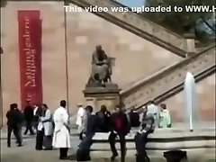 European girl walks dannii hatwood webcam in public