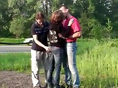 Daring Public Group Sex Gangbang Threesome cant hold pee public Part 1