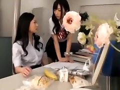 Asian Schoolgirl Sits on blonde babe pusy Face