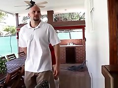Sexy Brooke Haze got fucked up by a lawn worker