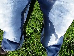pissing my morning shcool hot sexel in a pair of bootcut jeans