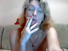 Sexy Hungarian girl smoking a cute small love on cam