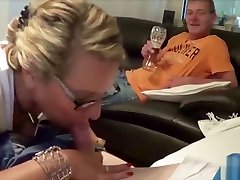 Cuckold Watch his German Wife While Fuck Young Delivery Guy