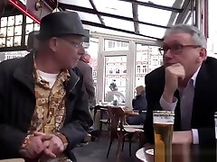 Young Amsterdam hooker cumswaps with old guy after blowjob