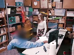 Store officer spanks nd fucks teen thief