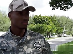 Black ARMY soldier has foursome with female cops