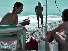 Public Nudity Scene With Naked Sexy Nudist Brunette