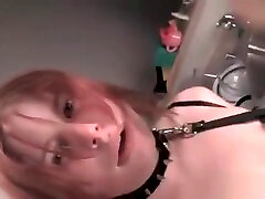 Small titted travesti cam slave gets tied and punished