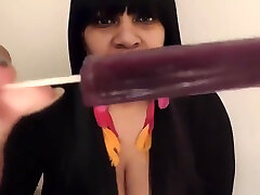 Grape Popsicle Sucking and Licking