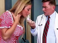 Nurse blonde hottie gets facialized