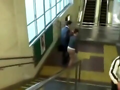 Boss Fucks His wife fuck guy strap on On the Stairs