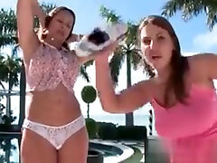 Sluts Stripping het hot girls And Flashing Big Asses By He Pool
