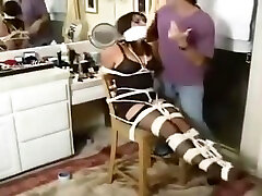 Big Mouth, Rude Girl bbw defloration To Chair, Gagged and Left in Bathroom