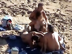 Group japan ori at a nudist beach