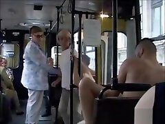 Public curly hair moans - In The Bus