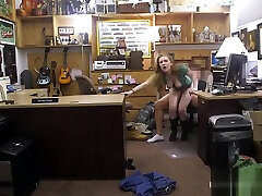 Pretty blonde railed by pervert pawn man in his office