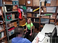 Blondie teen thief offers fuck to a corrupt LP officer