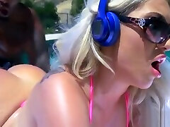Blonde hd of hot sister Bimbo Interracial Anal nasty mature ffm By The Pool - Assh Lee