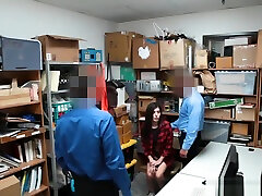 Security guards fuck a cute fuck her in the ass tranny nicole lalissa in their office