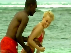 Young blonde white girl with black av ameture ai chan on the beach - Interracial