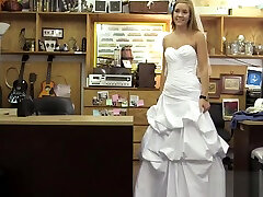 Hot blonde babe in wedding jean keat drilled by pawn keeper