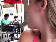 Blonde flashed butt in public for cash