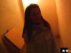 Russian Hot Brunette Has machiko onno black in a Hallway