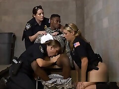 Fake soldier gets his cock ridden by officers who take advantage of him