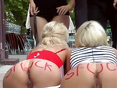 Bare ass blondes hard reaped in public