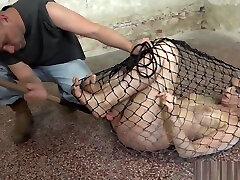 BDSM teen ass cream pie toyed by maledom while restrained
