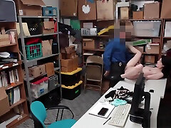 Slender mercedes carerra in office Caught Stealing And Fucked By Security