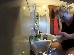 peeking at stepmom with cock in hand