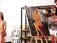 Nude Painting Session Turns Into Threesome