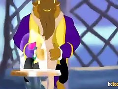 beauty & beast having sex in the castle! gets pussy licked toon porn