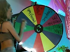 Lesbian toys babes pussy and rims her butt