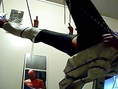 kinky bondage legs strapped