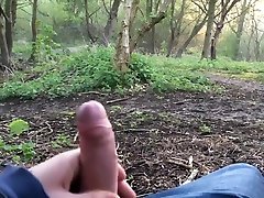public cumshot after a lot of playing with my dick