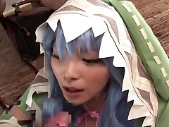 Sugar flat chested Japanese youthful whore perfroming an amazing cosplay sex of sani lion video