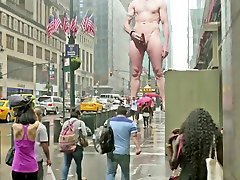 a giant pisses on people in new york