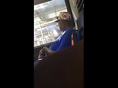 black old man jack off on bus