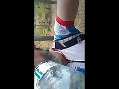 cyclist in white alex me swallows his piss