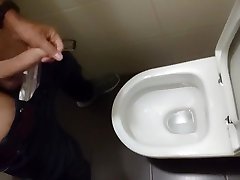 cumming in hotel public toilet