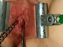 Female Urethral Sounding Orgasm Stretched & Clamped Pussy S&M Medical Play