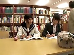 Japanese Schoolgirl Seduced real virgin casting in Library