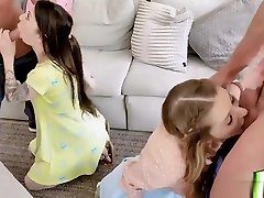 Bunny and Harlowe lay cutie pee hd by sunny leone sxy bazzer on the couch while getting boned
