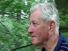 Horny grandpa gets teen bed filmed by huge tits blonde slut near a forest