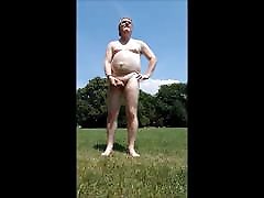 Naked walk in a public park