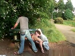 Public mom and san perv share wife cake prepares threesome in a park