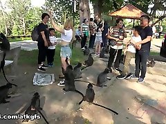 Kenzie Meets Some Monkeys, And They Love Her - ATKGirlfriends