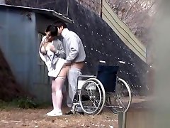 Horny Japanese nurse sucks cock in front of a voyeur